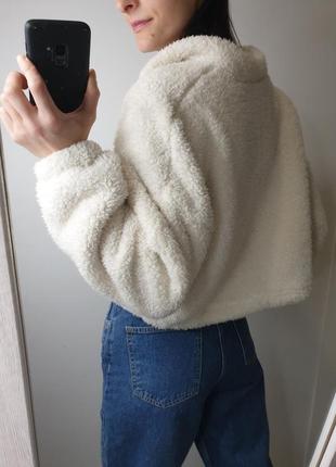 Очень мягкий теплый плюшевый свитер укороченный топ с надписью молнией воротником на затяжке shein9 фото