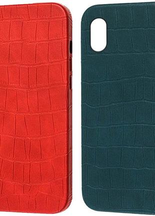 Кожаный чехол croco leather для apple iphone xs max (6.5")