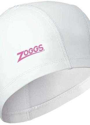 Шапочка для плавання zoggs nylon-spandex pu coated cap білий1 фото