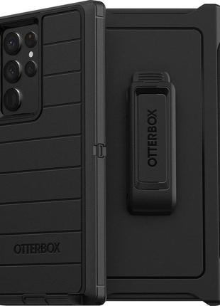 Чохол протиударний із кліпсою підставкою otterbox defender series pro для samsung galaxy s22 ultra (6.8") black