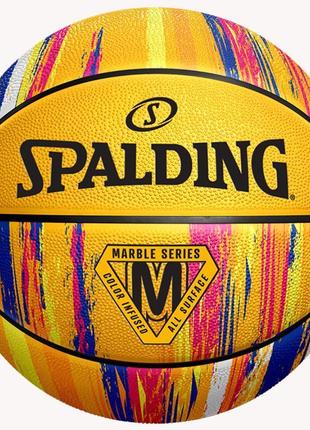 М'яч баскетбольний spalding marble ball жовтий уні