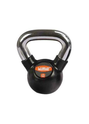 Гиря liveup rubber kettel dumbell чорний 4кг1 фото