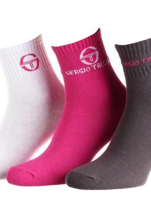 Шкарпетки sergio tacchini 3-pack білий, сірий, рожевий жін 36-41