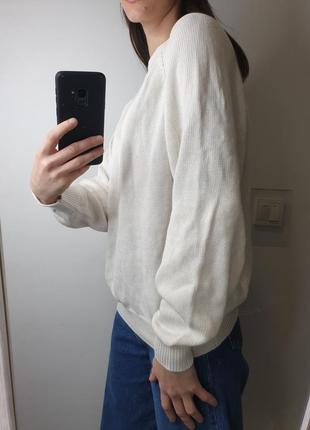 Базовый удлиненный хлопковый кремовый винтажный свитер джемпер под горло винтаж st. michael6 фото