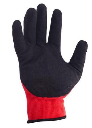 Перчатки intertool - нитриловые пористая 10" (красно-черная) 3 шт.