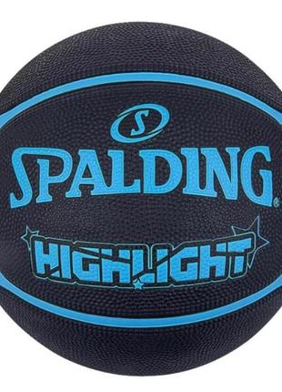 М'яч баскетбольний spalding highlight чорний, сині