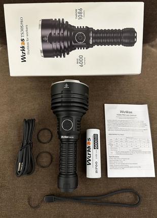 Wurkkos ts30s pro потужний далекобійний ліхтар  (6000 люмен,1086 м, sbt90.2 led blf anduril 2.0, ip68, 1*21700)2 фото