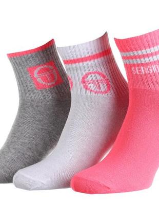 Шкарпетки sergio tacchini 3-pack білий, сірий, рожевий жін 36-41