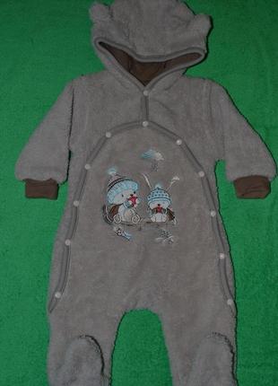 Теплый меховый комбинезон