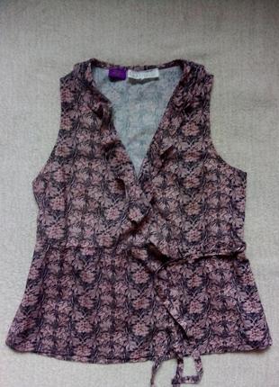 Натуральна блуза жіноча льон бавовна на запах