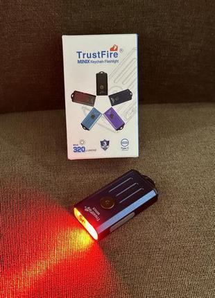 Ліхтар trustfire minix red light синій червоне світло 320lm 86m type-c