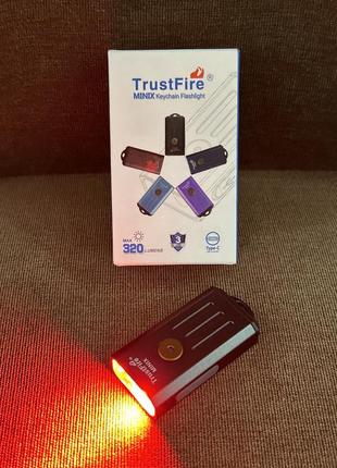 Ліхтар trustfire minix red light темно-сірий червоне світло 320lm 86m type-c