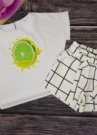 Стильный летний костюм на девочку