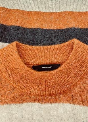 Джемпер шерсть альпака свитер женский современный полоску кофта теплая натуральная4 фото
