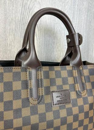 Велика жіноча сумочка louis vuitton, якісна сумка в клітинку для дівчини луї вітон4 фото