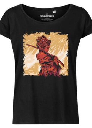 Футболка жіноча voyovnik samurai on fire black size l