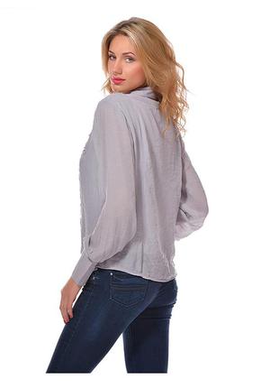 Блуза - рубашка женская серая2 фото