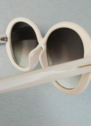 Tom ford очки женские солнцезащитные круглые цвет слоновой кости с градиентом9 фото