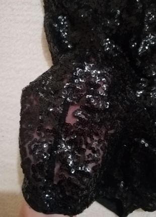 Черная мини юбка паетки женская маленький размер4 фото