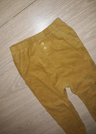 Яркие, утепленные вельветы, брюки с матней h&amp;m на 3-4 года2 фото
