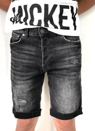 Чёрные джинсовые шорты2 фото