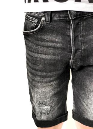 Чёрные джинсовые шорты3 фото