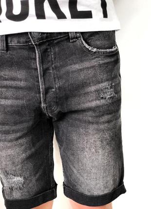 Чёрные джинсовые шорты4 фото