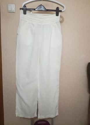 Білі лляні брюки j&l paris р. s/12 (10/14) італія
