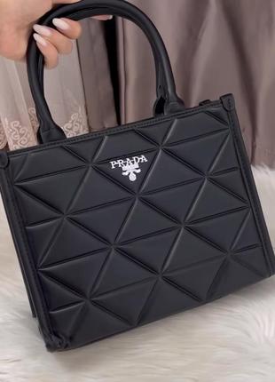 Женская сумка prada, сумка прада, офисная сумка, сумка с логотипом, деловая сумка6 фото