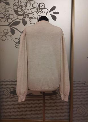 Брендовый итальянский шерстяной свитер джемпер пуловер большого размера шерсть мериносовая8 фото
