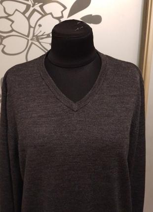 Брендовый шерстяной теплый свитер джемпер пуловер большого размера шерсть мериносовая5 фото
