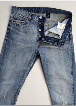 Мужские голубые зауженные джинсы h&m3 фото