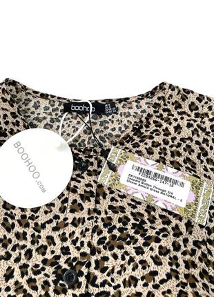 Леопардовое платье boohoo в свободном стиле, s/m9 фото
