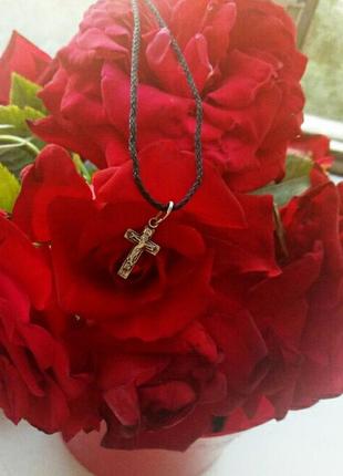 Підвіска з хрестиком спаси і збережи срібло 925