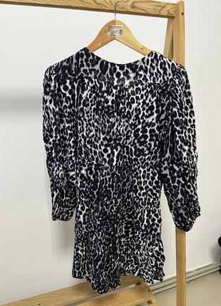 Леопардовое платье короткое мини платье, женское платье леопардовый принт свободного кроя6 фото