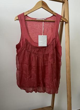 Жіноча лляна майка персикова майка святкова кофта