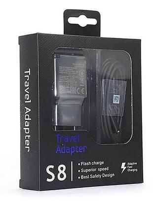 Зарядний пристрій 220 в з usb-кабелем — type-c fast charger 15 вт samsung s8