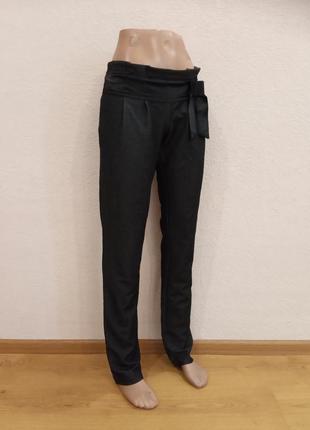 Темно-серые женские брюки из искусственной костюмной ткани, размер м