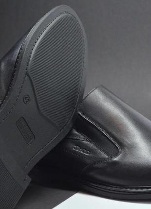 Мужские демисезонные кожаные туфли черные ikos 169124 фото