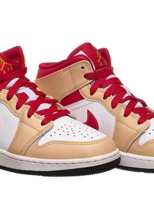 Кросівки жіночі jordan 1 mid light cardinal curry оригінал