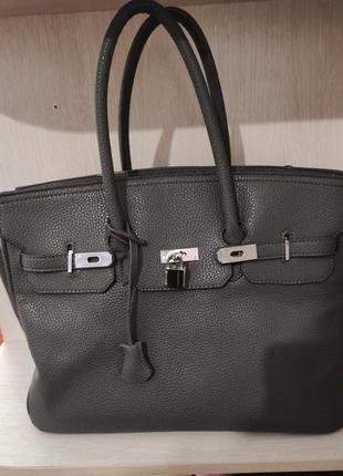 Кожаная сумка в стиле birkin 40*40