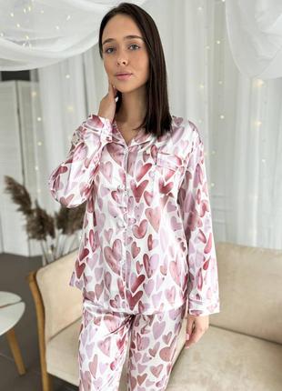 Изысканная пижама / домашний костюм в сердечки сердечка