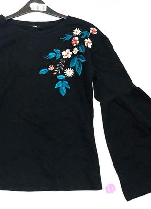 Толстовка свитшот чёрный с вышивкой 48-50 р.