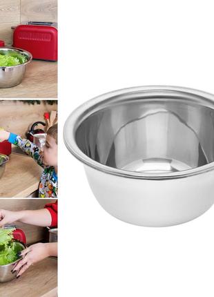 Миска кухонная глубокая усиленная из нержавеющей стали ø 25 см h 11 см 3 л
