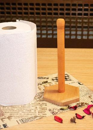 Держатель для бумажных полотенец деревянный светлый h 28.5 cm