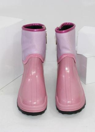 Гумові чоботи на флісі рожевого кольору — чудовий захист ніжок від води2 фото