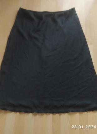 Черная ,шифоновая юбка макси , большой размер , плюс сайз1 фото