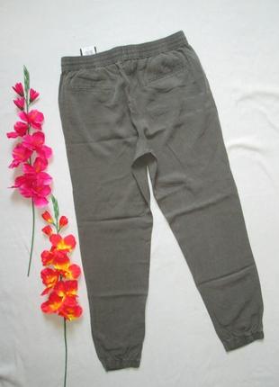 Суперовые натуральные модные летние брюки джоггеры сафари хаки высокая посадка m&s.4 фото