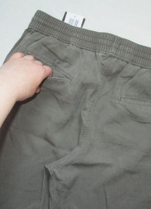 Суперовые натуральные модные летние брюки джоггеры сафари хаки высокая посадка m&s.5 фото