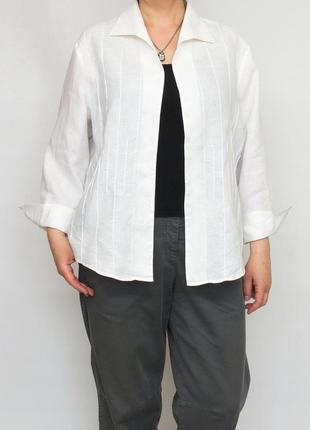 Рубашка льняная, блуза tracy m. большой размер.2 фото